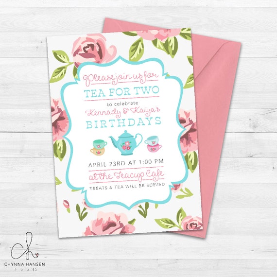 Little Girls Tea Party Invitations 4