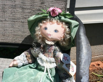 Vintage Fabric Doll /Soft Sculpture Doll - Ambrosia - Signed and dated