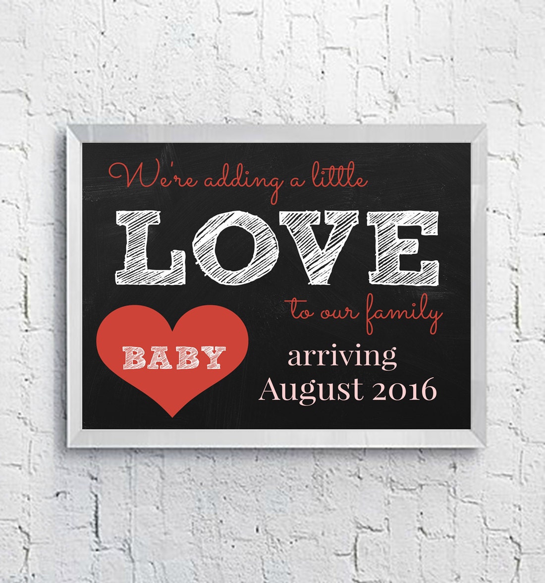 Pregnancy Announcement Chalkboard Adding a Little Love