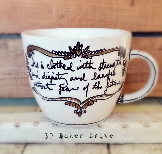 Proverbs 31 Scripture Coffee Mug Christian Mug by 39BakerDrive