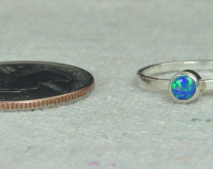Grab 2 - Small Opal Rings, Opal Ring, Opal Jewelry, Stacking Ring, October Birthstone Ring, Opal Ring, Mothers Ring