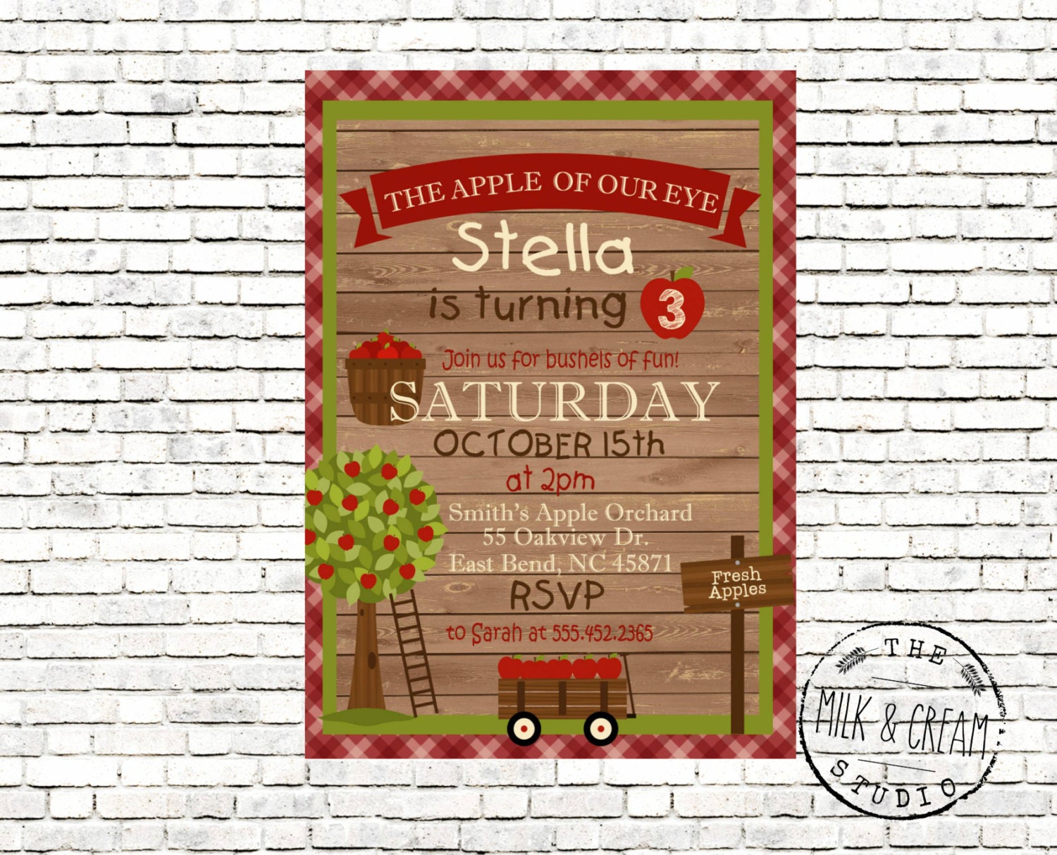 Apple Orchard Birthday Party Fall Birthday Party Invite