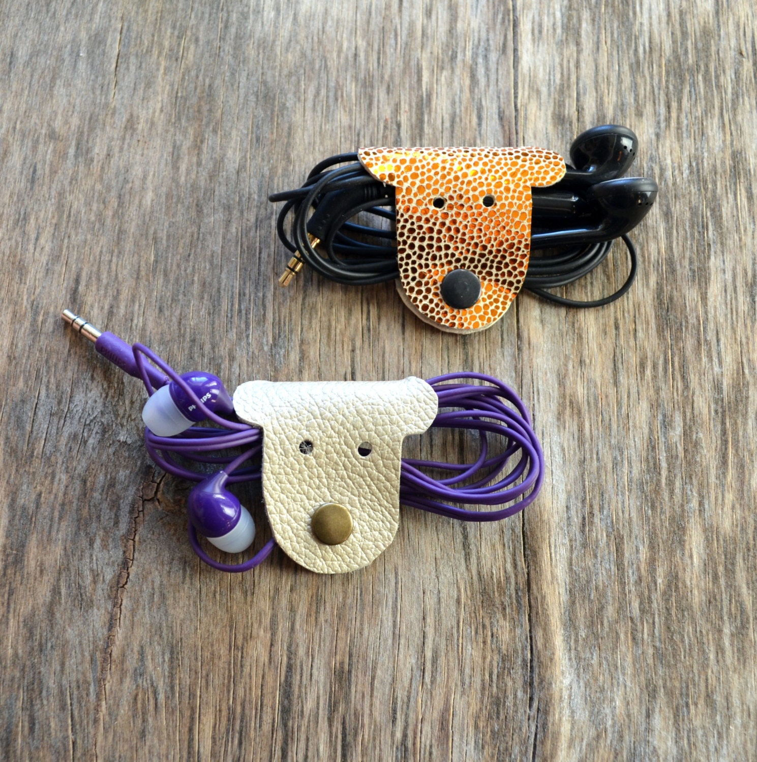 Cord holder cord organizer earbud holder leather cable holder