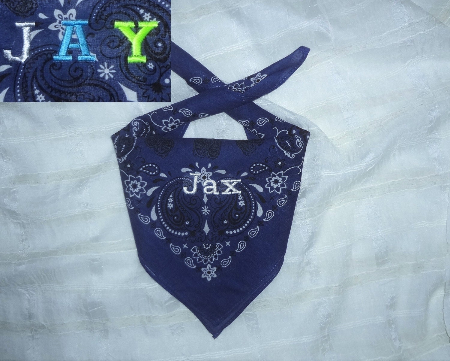Navy Blue Dog Bandana with Personalized by BeachsideEclectibles