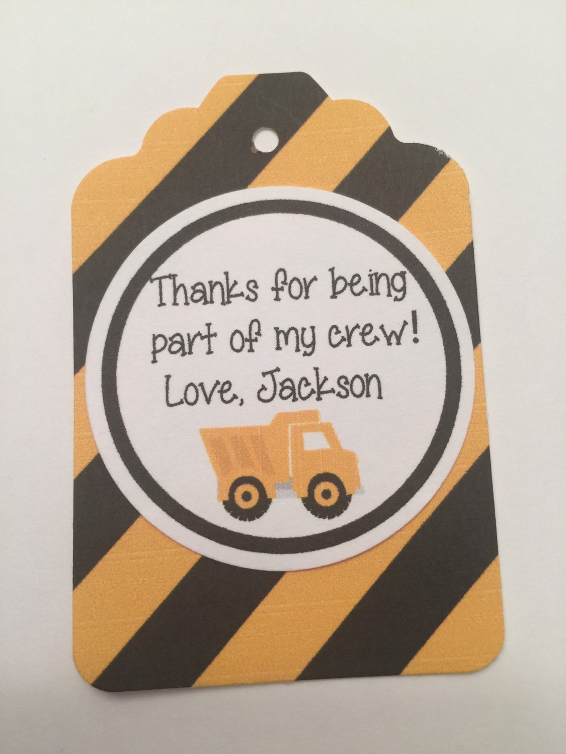 Set of 24 Personalized Construction Party Gift Tags Favor Tags