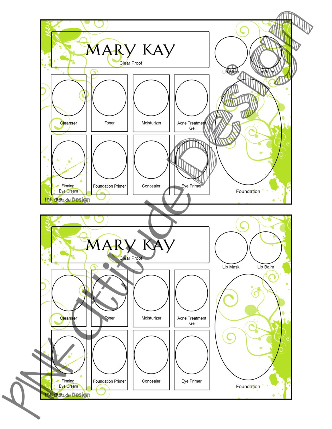 Mary Kay tray insert clear proof by PinkAttitudeDesign on Etsy
