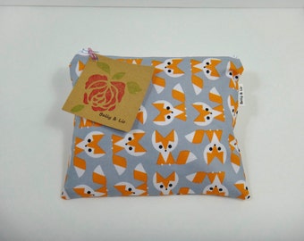 Fox Reusable Snack Bag, Sandwich Bag, Kids Snack Bag, Reusable Sandwich Bag, Travel Bag, Pacifier Pouch, Pet Treat Pouch