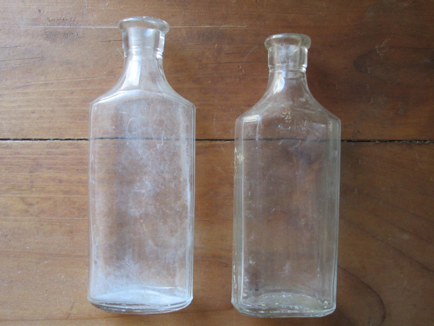 Download Set of 2 Antique Clear Glass Bottles antique bottles clear