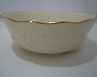 LENOX CHINA BOWL. Vintage Lenox China. Lenox Ivory China. Beautiful "Rose Blossom" Pattern.