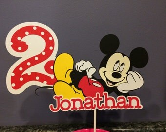 Mickey Mouse Cake Topper with name and age