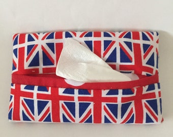 British Flag Travel tissue cover, Patriotic handbag accessory