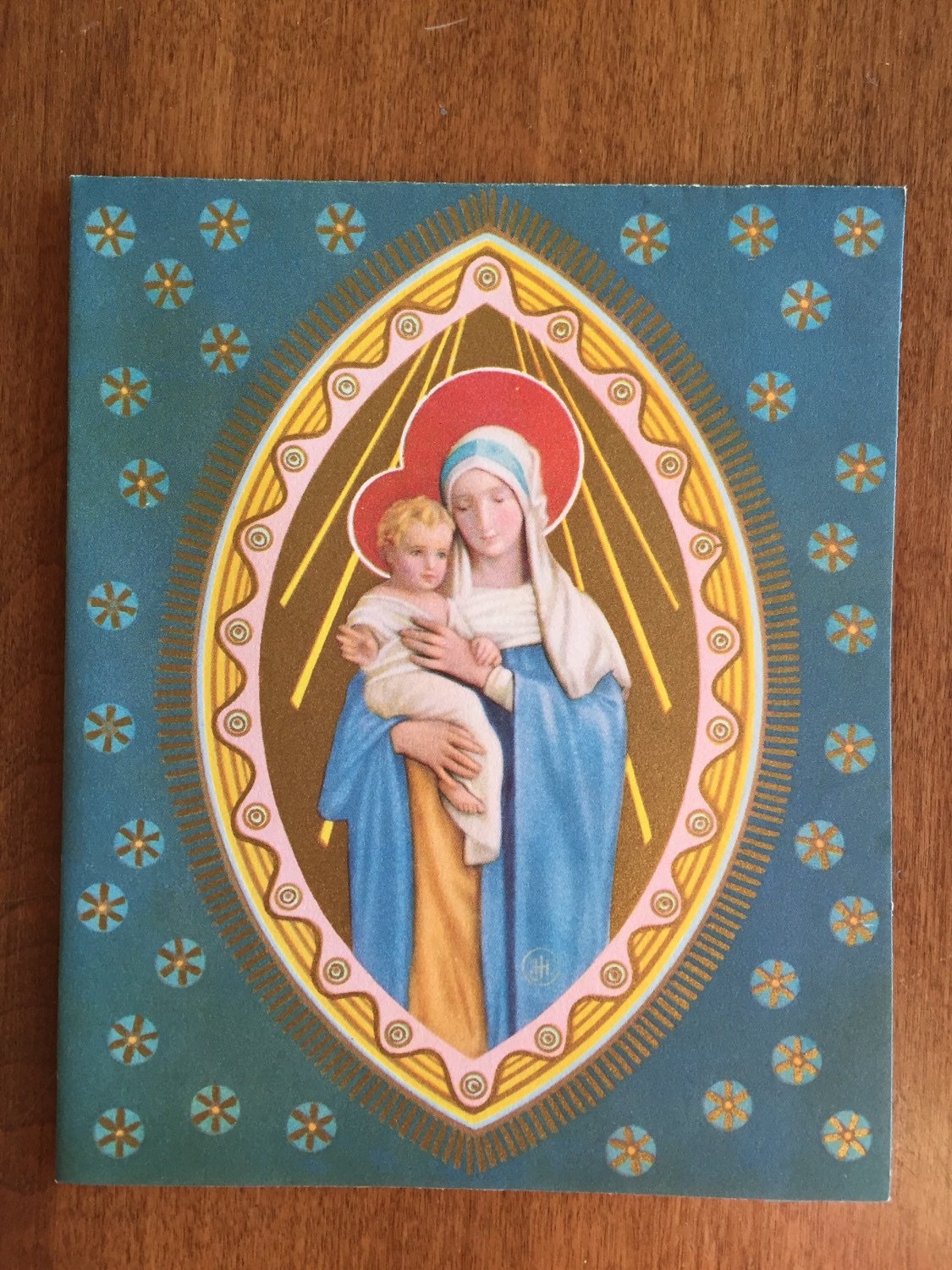 Beautiful vintage unused religious Christmas card mother