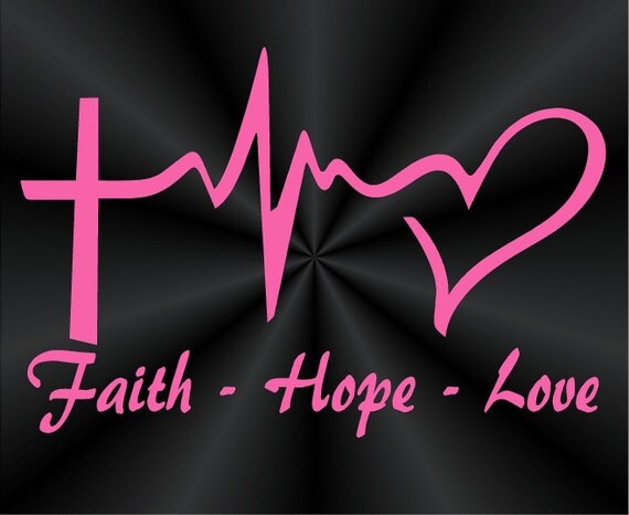 Faith Love Hope Decals Quote Decals Heartbeat by TruLineDecals