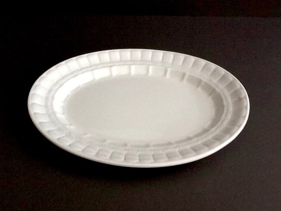 Elsmore & Forster White Ironstone Platter Laurel Wreath Made