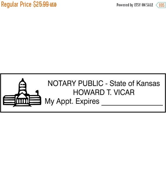 15 OFF NOW Kansas Custom Notary Stamp by CustomDesignsByJill