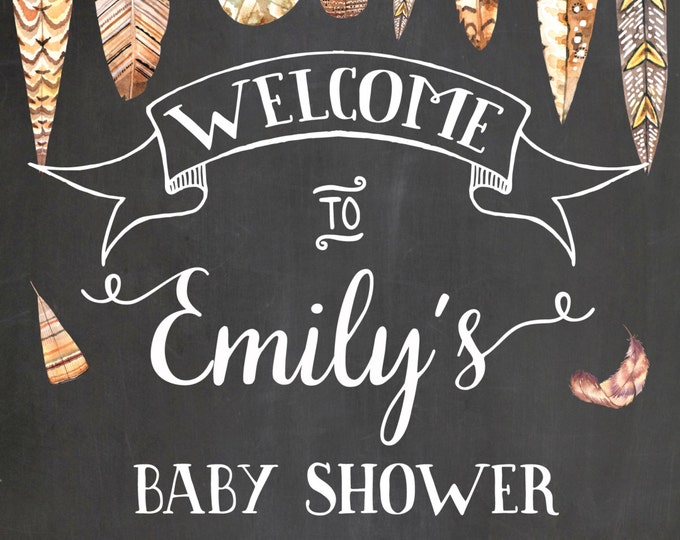 Welcome Baby Shower Sign. Chalkboard Welcome sign. Boho welcome sign. Chalkboard babyshower sign. Welcome bridal shower chalkboard