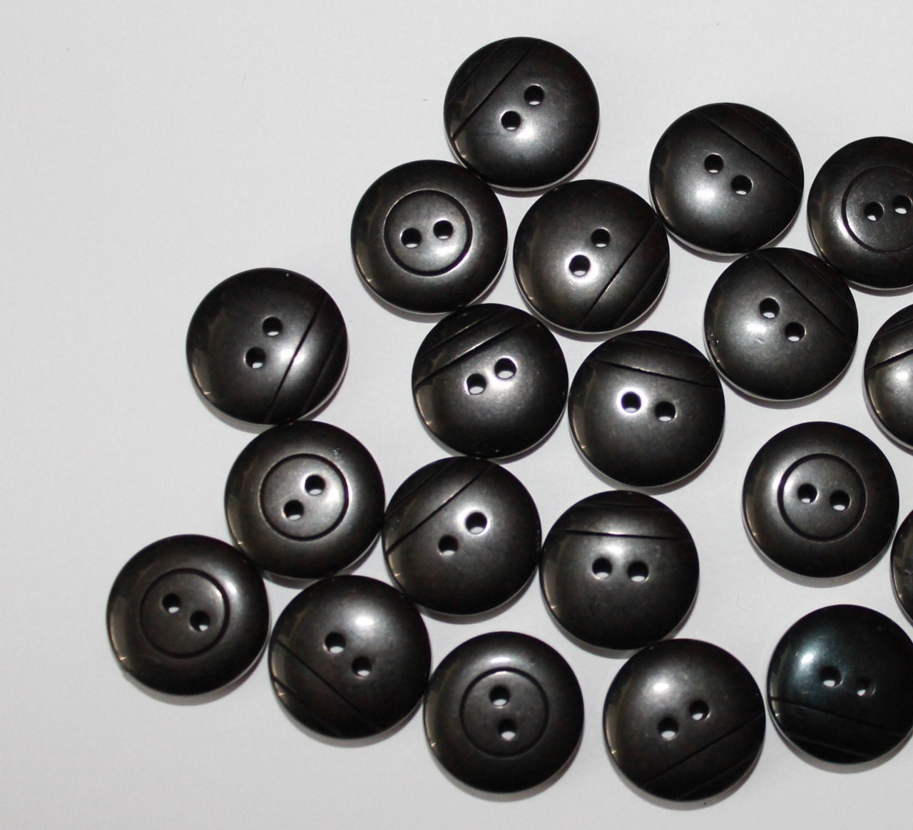 Black buttons tiny round simple black buttons 2 hole small