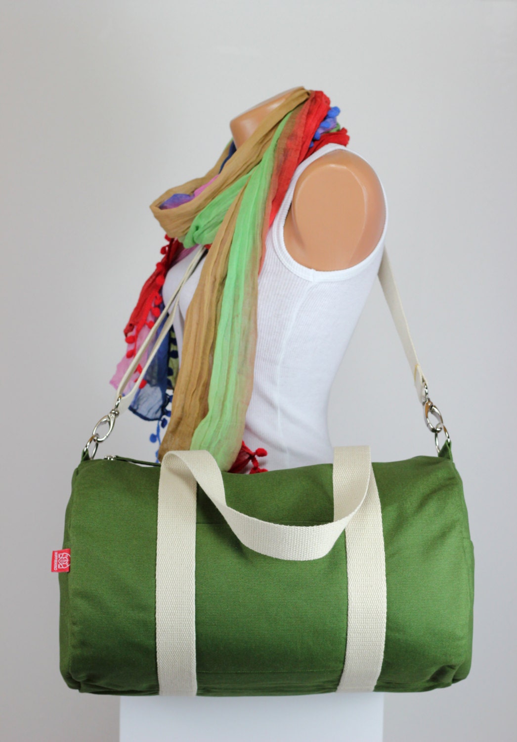 Green Bag Duffel Bag Sport Bag Long and Adjustable Strap