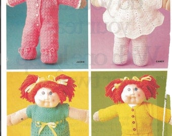 Vintage Cabbage Patch Clothes Knit and Crochet Patterns Family Circle 1985