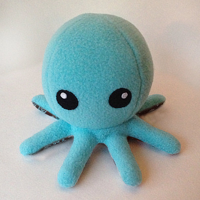 Cuddly Fleece Octopus Plush Light Blue