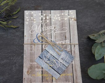 Rustic Wedding Invitation Wooden Rustic Wedding Invitation Wooden