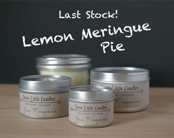 Lemon Meringue Pie Soy Candle - 2oz, 4oz or 8oz Tins or Mason Jar 170g