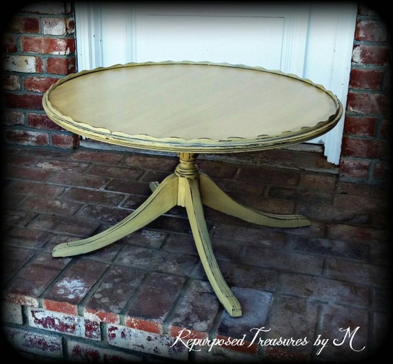shabby chic coffee table vintage coffee table by RepurposedbyM
