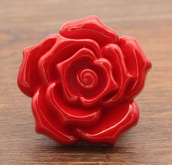 6 pcs Red Rose Button Sweater Button Fashion Overcoat Button