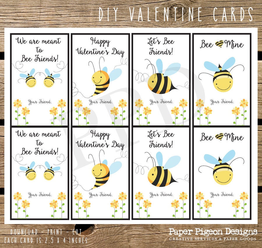 Diy Bumble Bee Valentine Cards Cute Valentine Cards Children