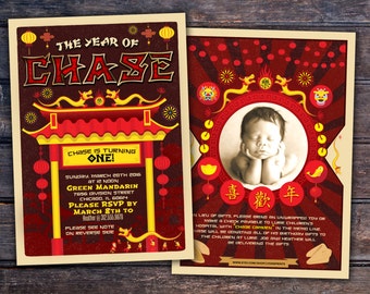 ANY AGE, Chinese New Year Invitation // Asian Invitation // Chinese invitation // Chopsticks //fortune cookie, birthday invitation, party