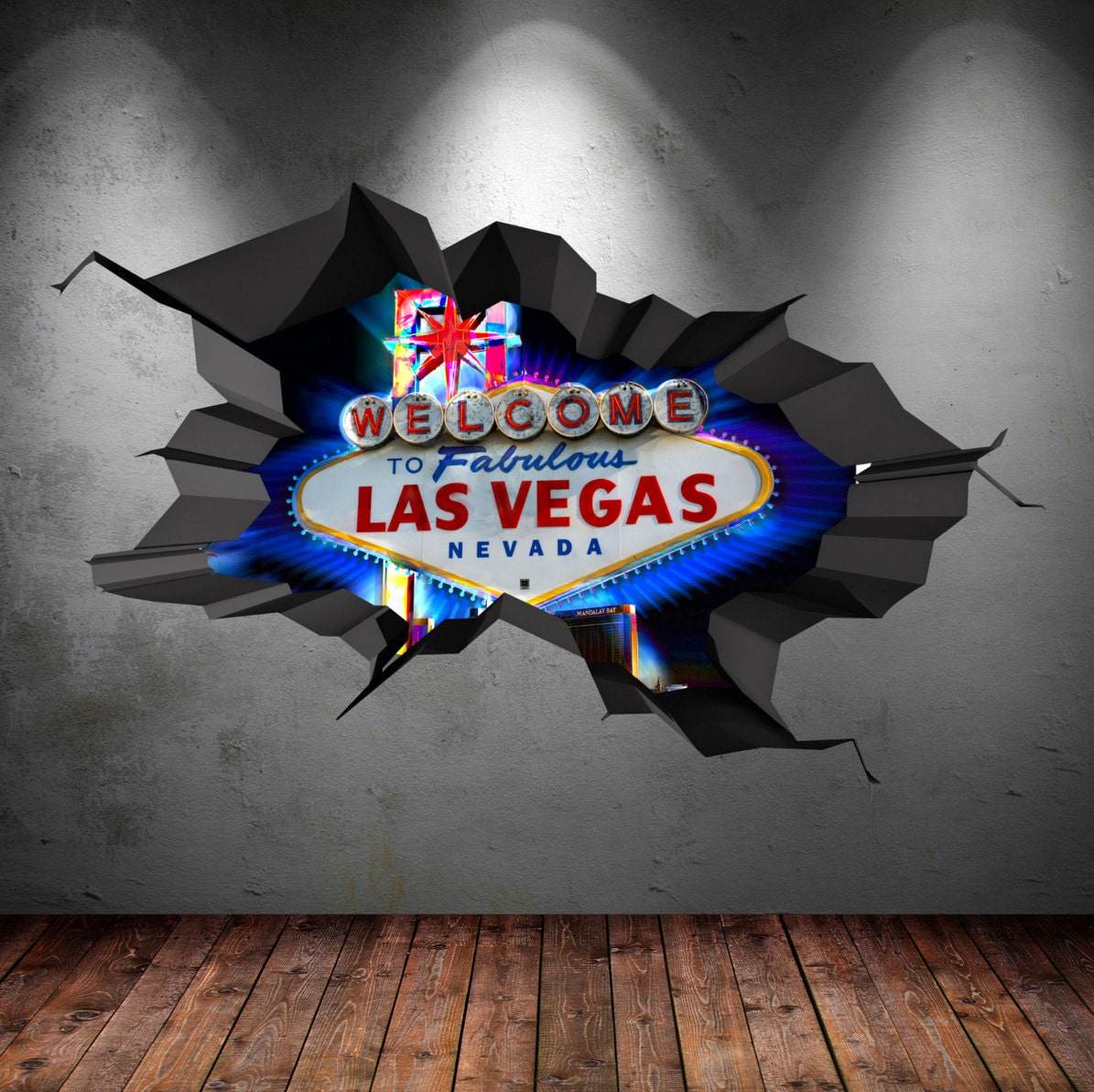 Full Colour Wall Decals Las Vegas Sign Nevada Desert Casino