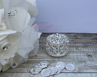 Wedding Arras, Arras de Boda, Unity Coins, Heart Shape Wedding Arras, Silver Wedding Arras, 13 wedding Unity Coins