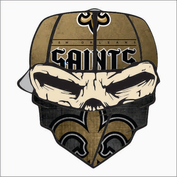 New Orleans Saints Bandanna Skull Vinyl Decal / by TheKingOfDecals