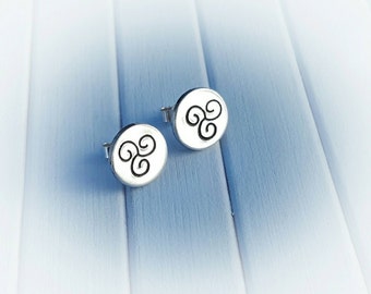 Hand stamped earrings,celtic earrings, celtic jewellery, celtic stud earrings, sterling silver celtic stud earrings, Irish jewellery