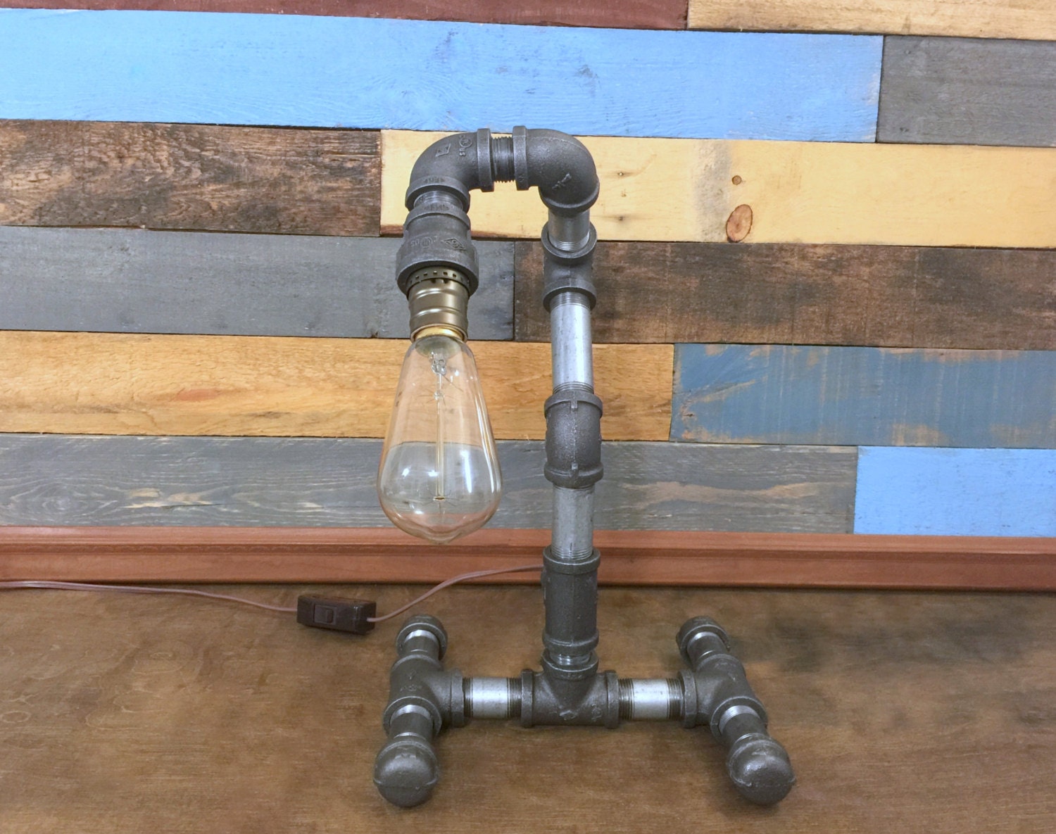 Industrial Pipe Lamp Man Cave Industrial Lamp by TheCleverRaven