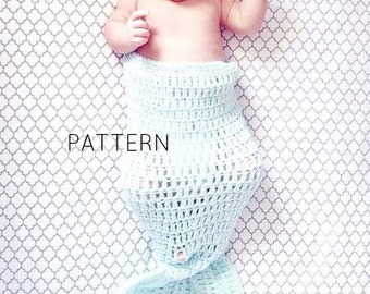 PATTERN: Newborn Mermaid tail | crochet mermaid tail pattern | diy mermaid tail | easy crochet pattern | newborn photography prop