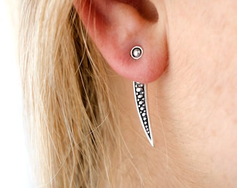 Sterling Silver Ear Jacket Earrings Sunshine Ear Cuff Earrings Boho Jewelry - JKT003