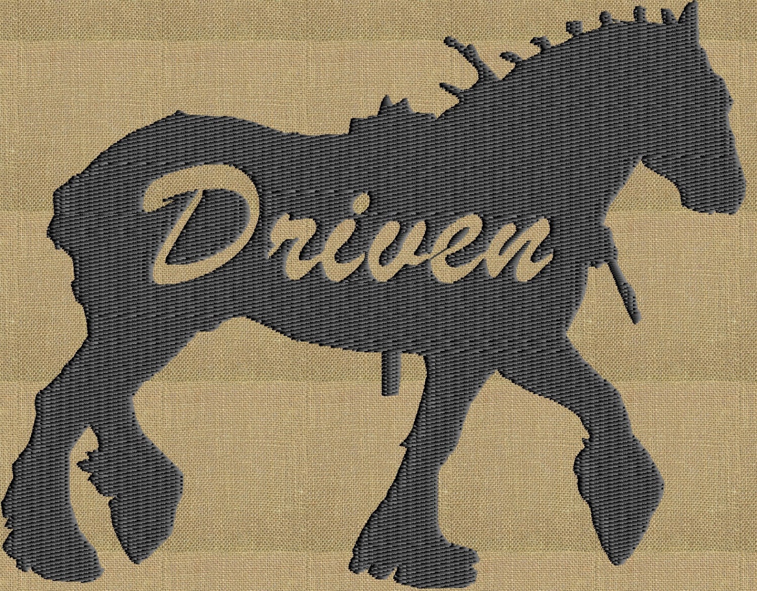 Draft Horse Driven EMBROIDERY DESIGN file