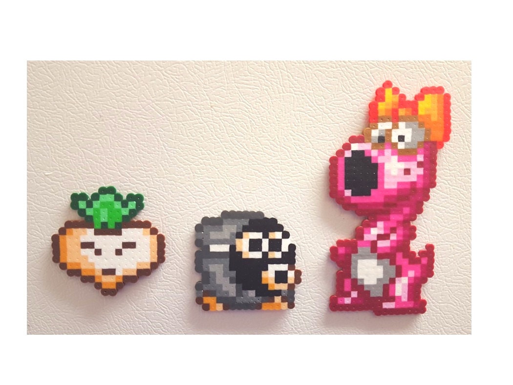 Super Mario Mario 2 perler birdo snifit 8 bit perler bead