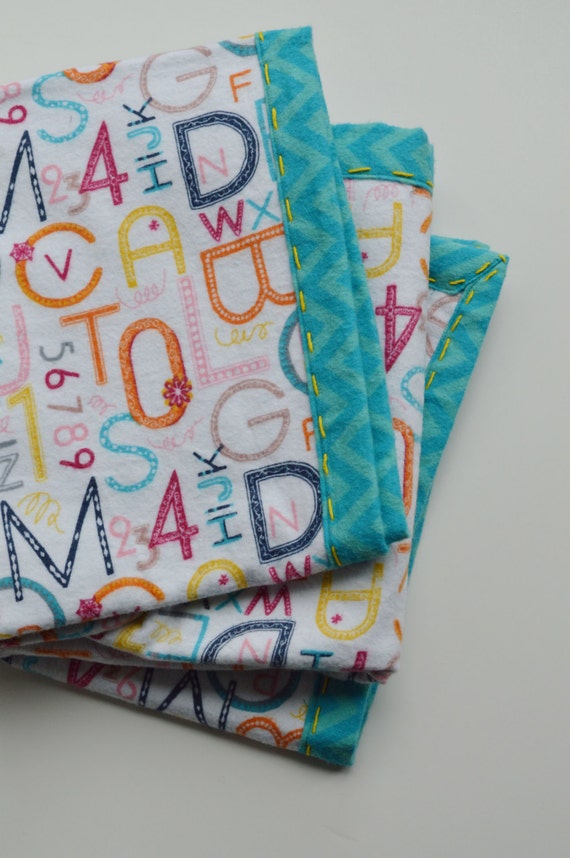 Hand Stitched Swaddle Blanket Flannel Baby