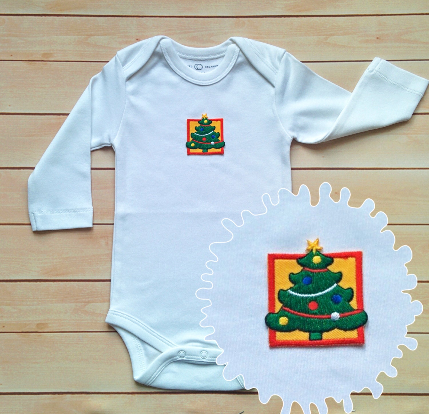 Christmas Tree Baby Boy Holiday onesie/ Christmas snap
