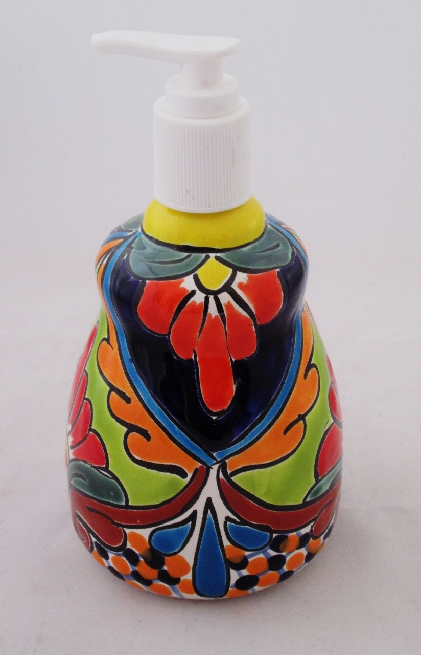 Talavera Soap Dispenser Lotion Dispenser w/Pump Mexican
