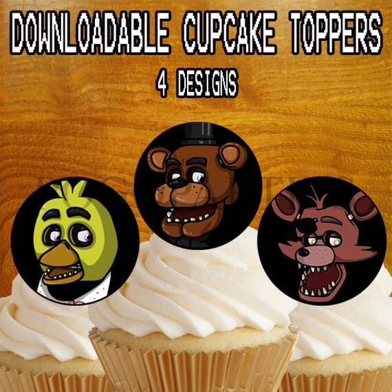 PRINTABLE Fnaf/ Five nights at freddy's Cupcake by PogoParties
