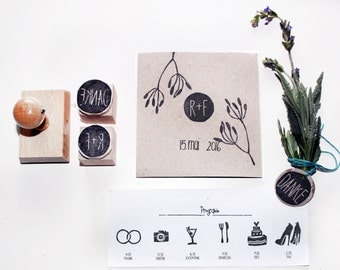 Wedding stamp set in Italy, thank you and program
