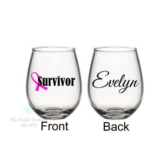 Survivor Wine Glass Breast Cancer Survivor Breast Cancer