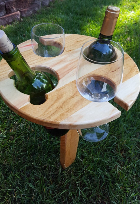 2bottle folding Portable Wine Table Picnic Wine table