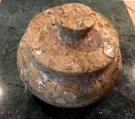 Fossil Onyx Trinket Box Fossil Stone by NewEarthGiftAndBeads