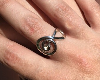 G Clef / Treble Clef Musical Note Ring Sterling Silver