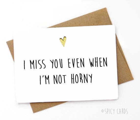 Funny Miss you card Love card Card for boyfriend Card for