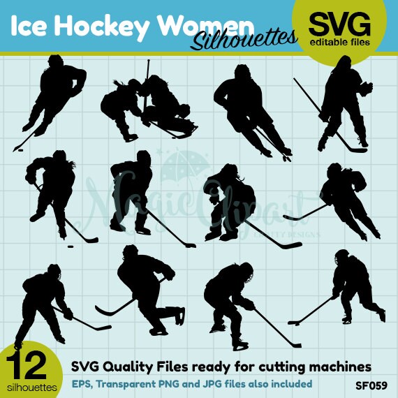 Ice Hockey Women Silhouettes Sport Silhouettes Silhouette